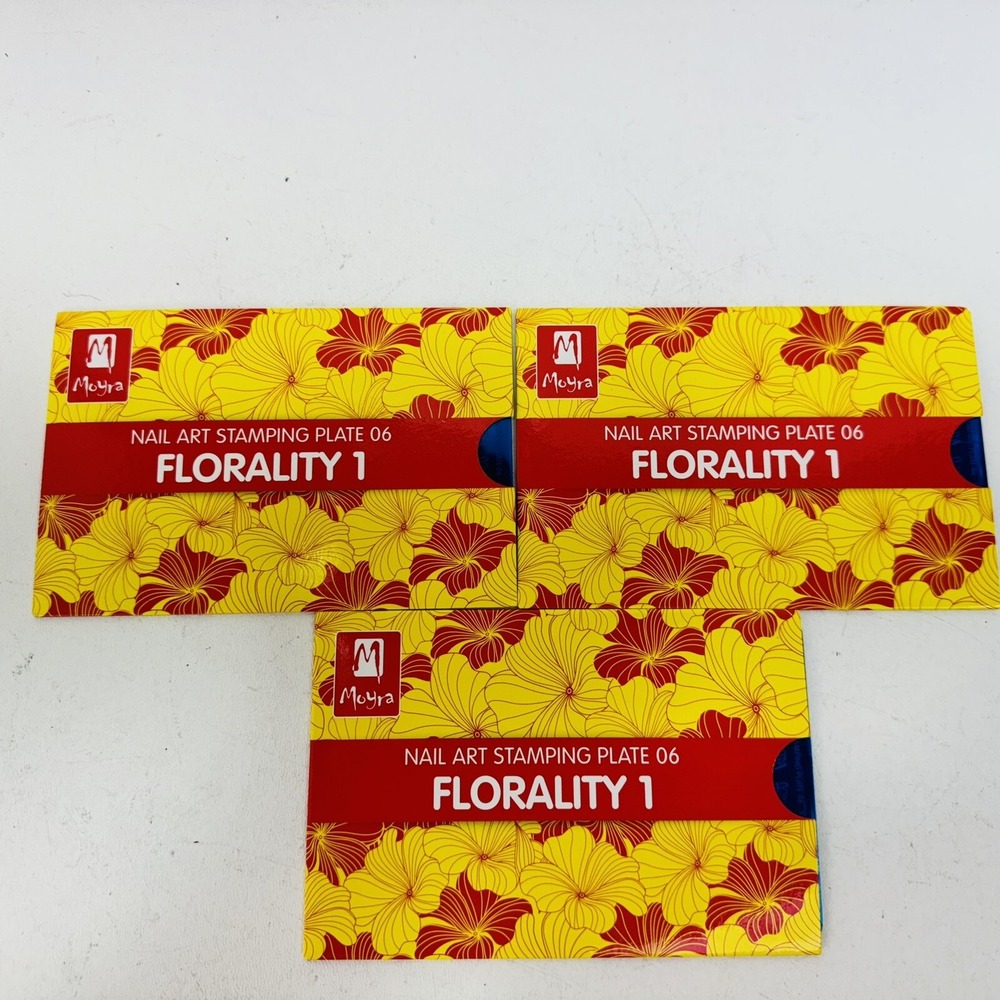 3 PACK - Moyra Stamping Plate Nail Art Accessories plate 06 / FLORALITY 1